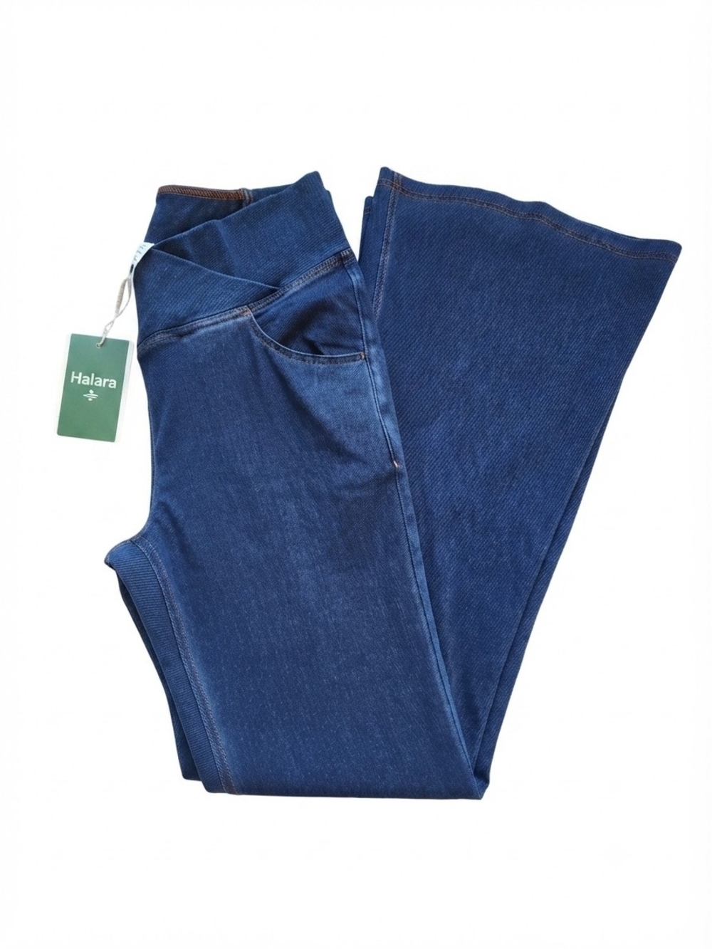 Halara Flex Denim Crossover High-Waisted Flare Jeans Dark Wash Small NWT